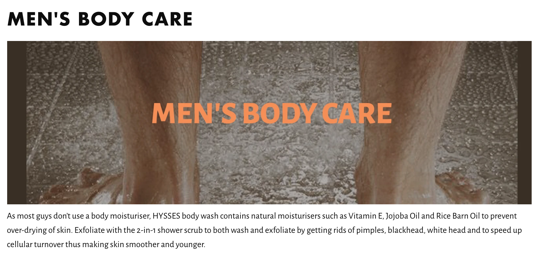 Body care for men
