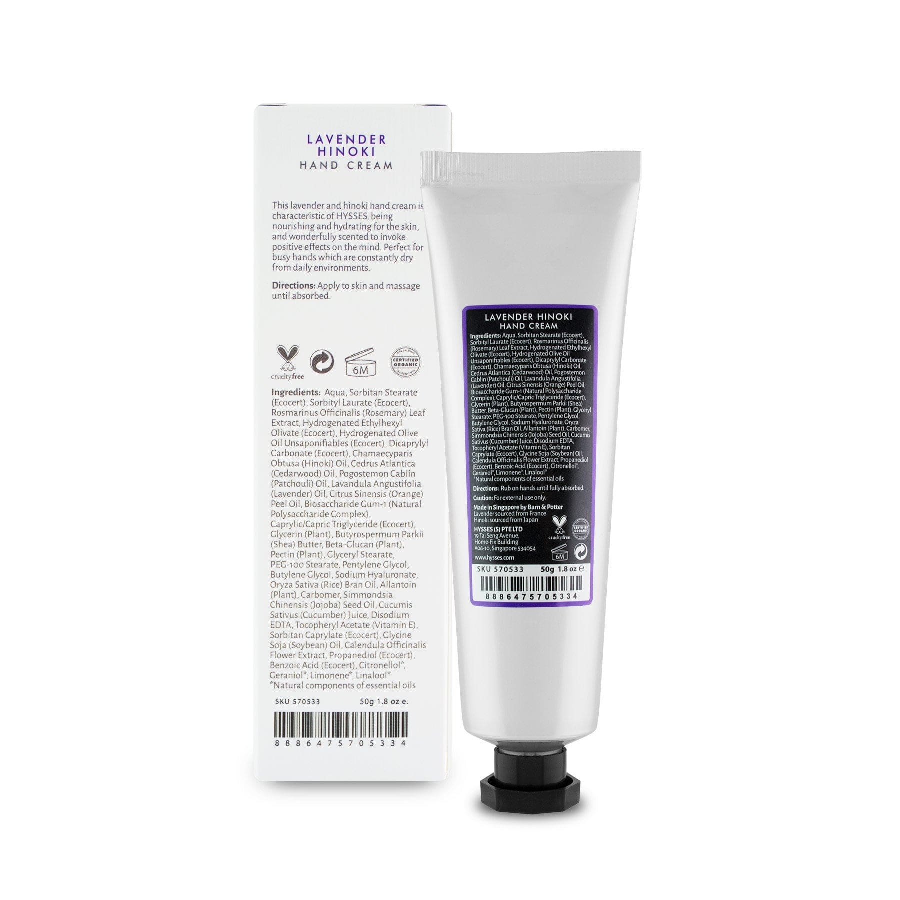 Hysses Singapore Body Care Hand Cream Lavender Hinoki R
