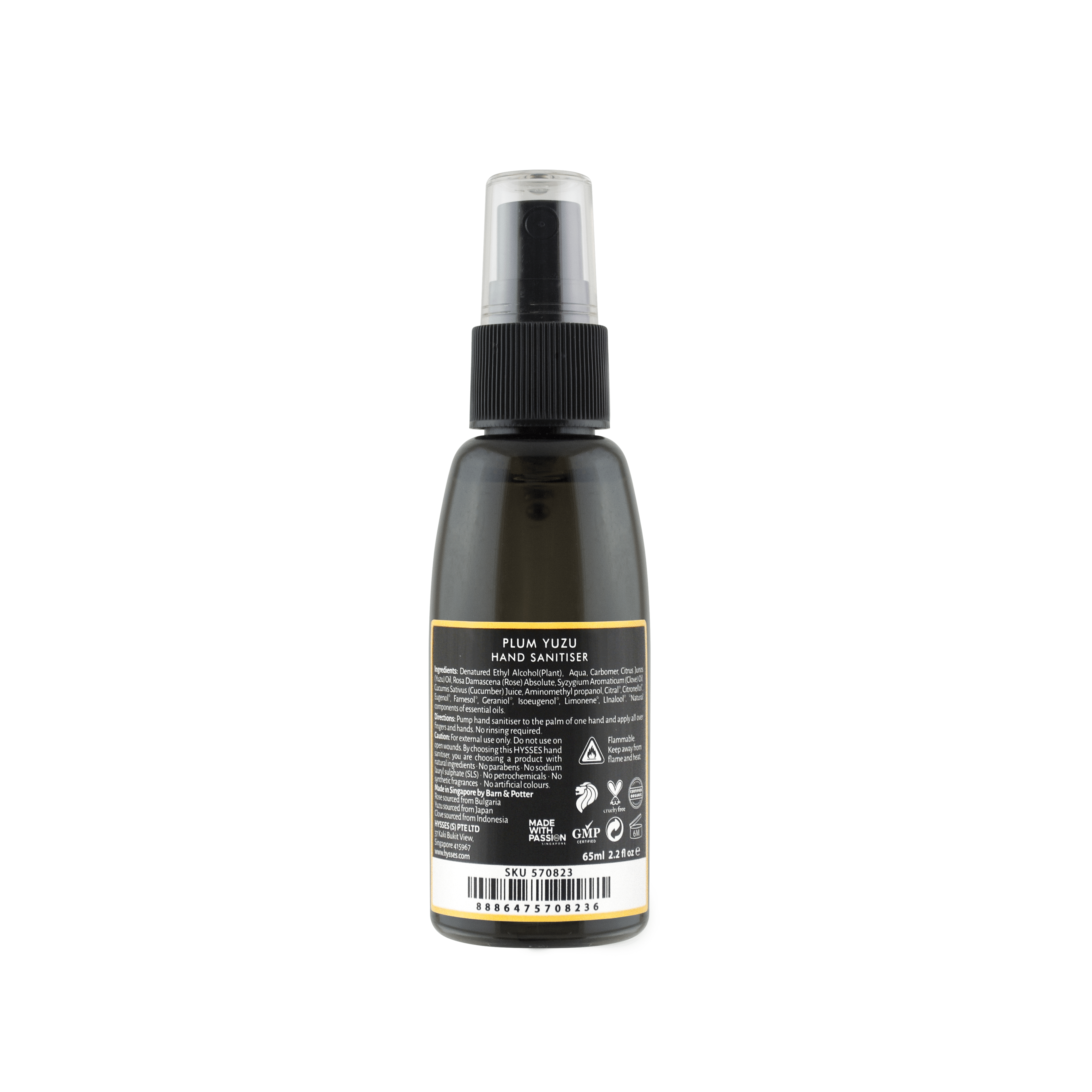 Hysses Singapore Body Hand Sanitiser Plum Yuzu