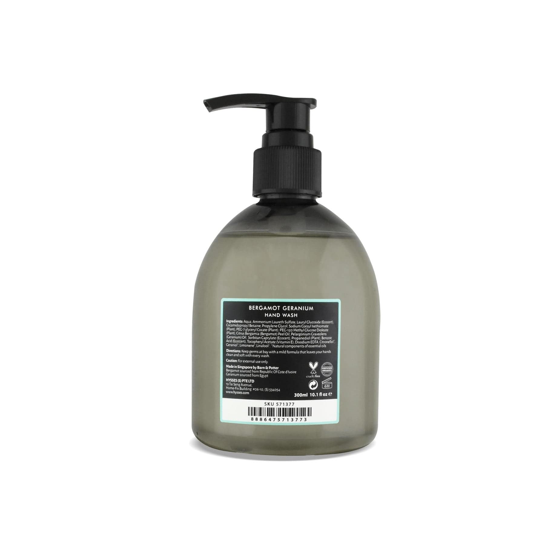 Hysses Singapore Body Hand Wash Bergamot Geranium