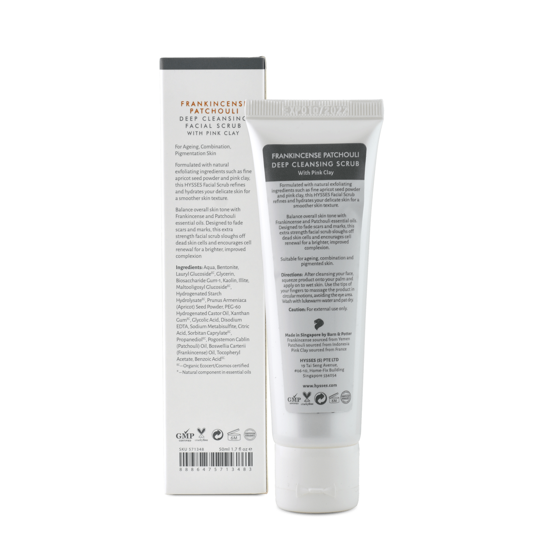 Hysses Singapore Face Care Facial Scrub Deep Cleansing Frankincense Patchouli R