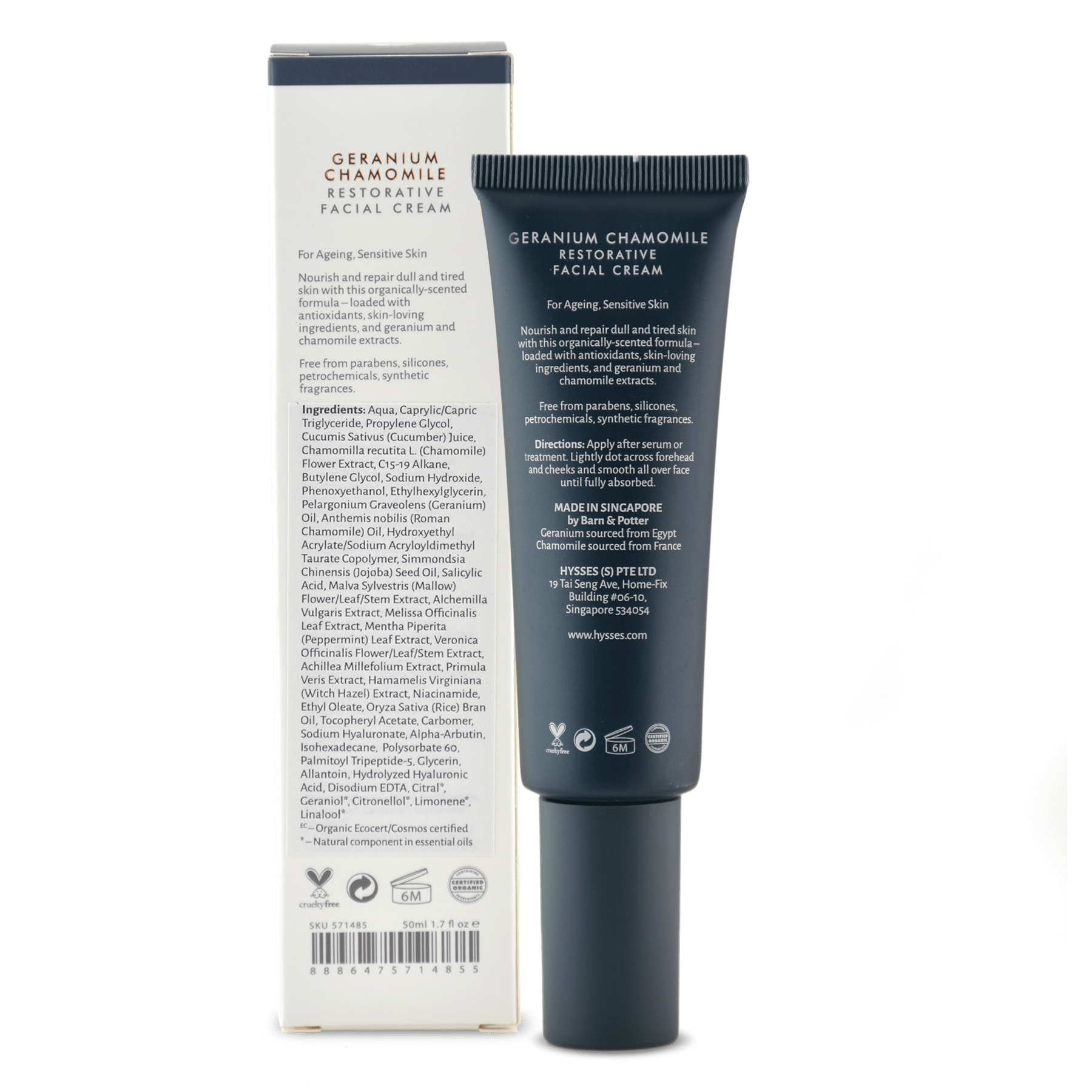 Hysses Singapore Face Care Restorative Facial Cream Geranium Chamomile R