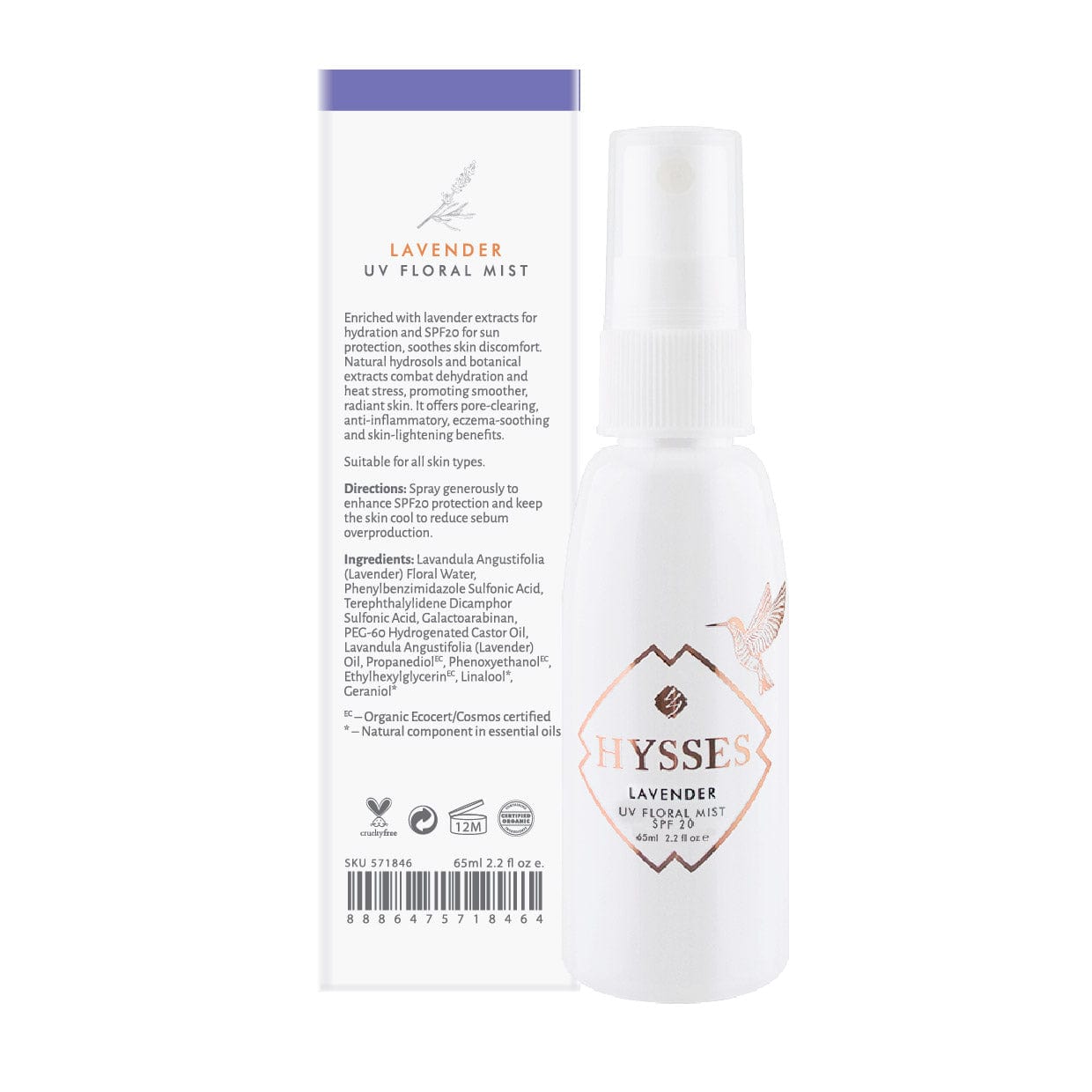 Hysses Singapore Face Care UV Floral Mist Lavender SPF20 R
