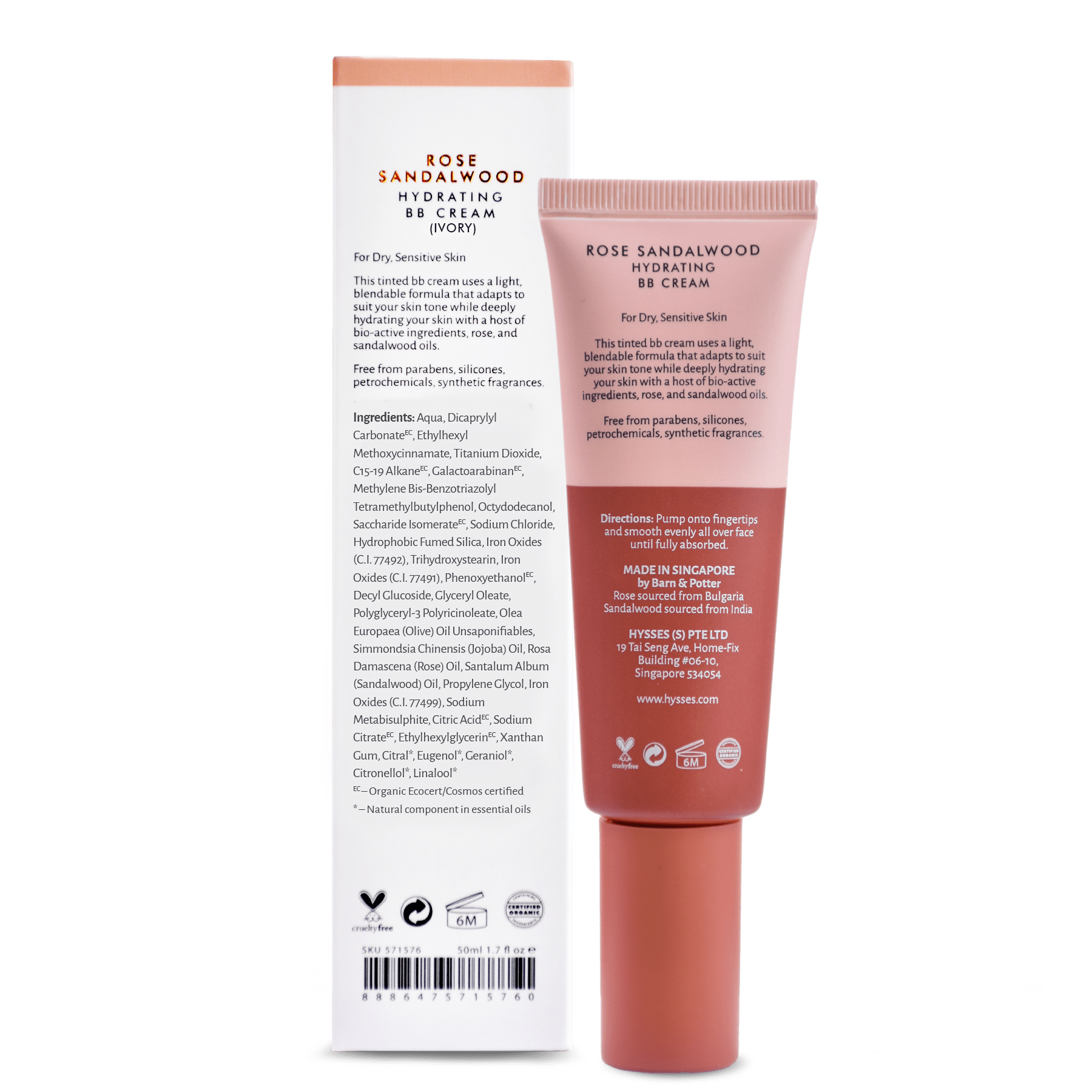 Hysses Singapore Face Hydrating BB Cream Rose Sandalwood SPF20