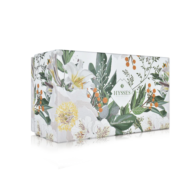 Hysses Singapore Gifts Gift Set Of 2 Beeswax Candles, & Rose Geranium, 150g Lavender