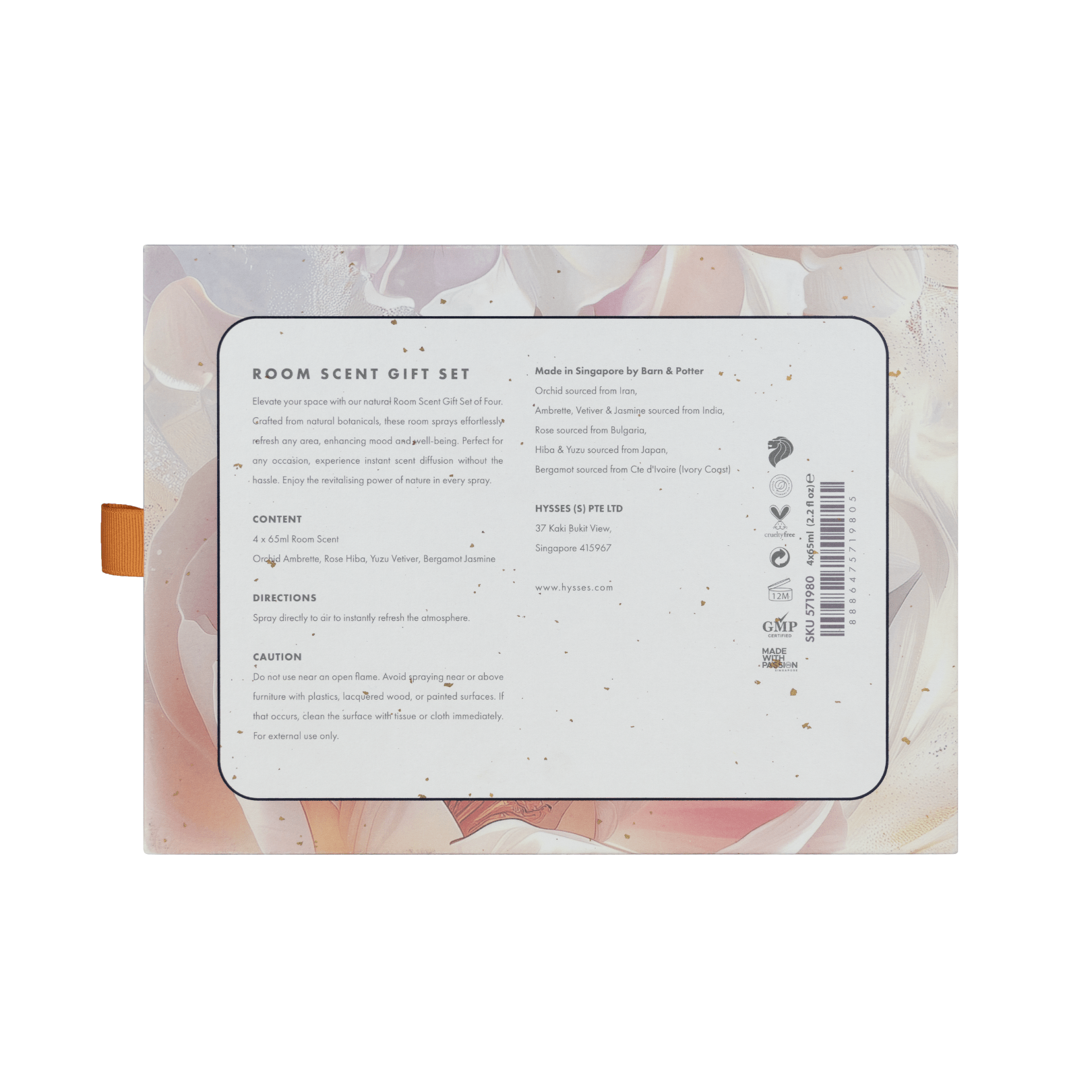 Hysses Gifts Gift Set Of 4 Room Scent, OA, RH, YV, BJ