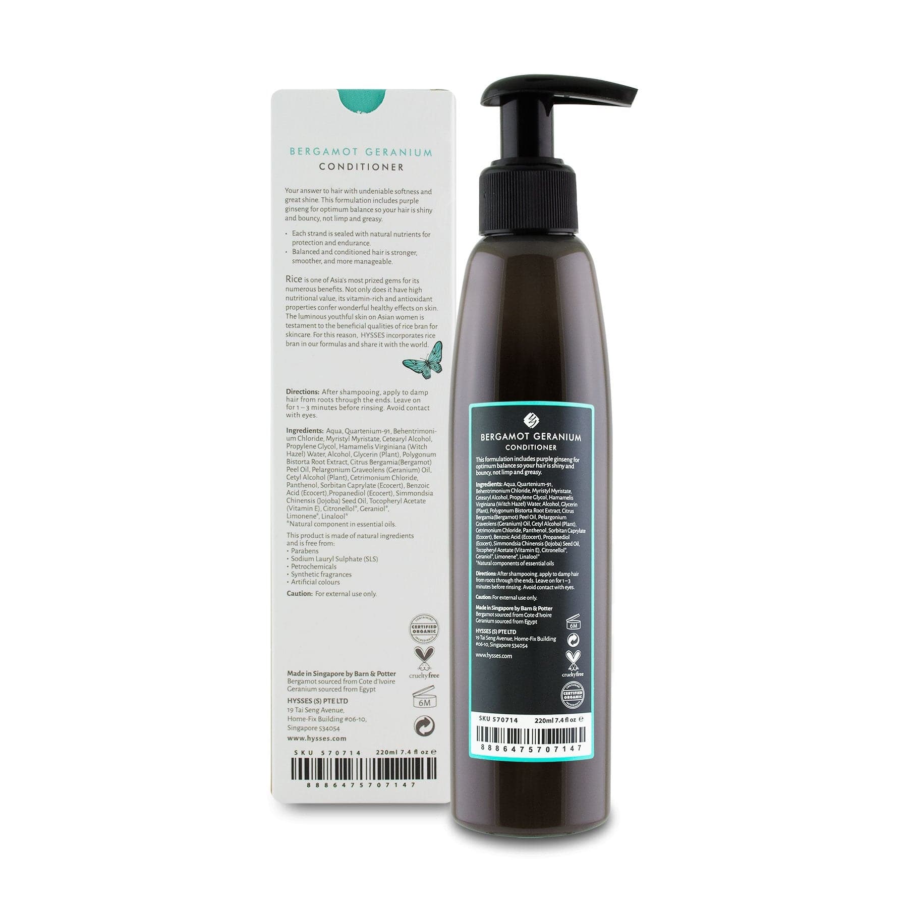 Hysses Singapore Hair Conditioner Bergamot Geranium