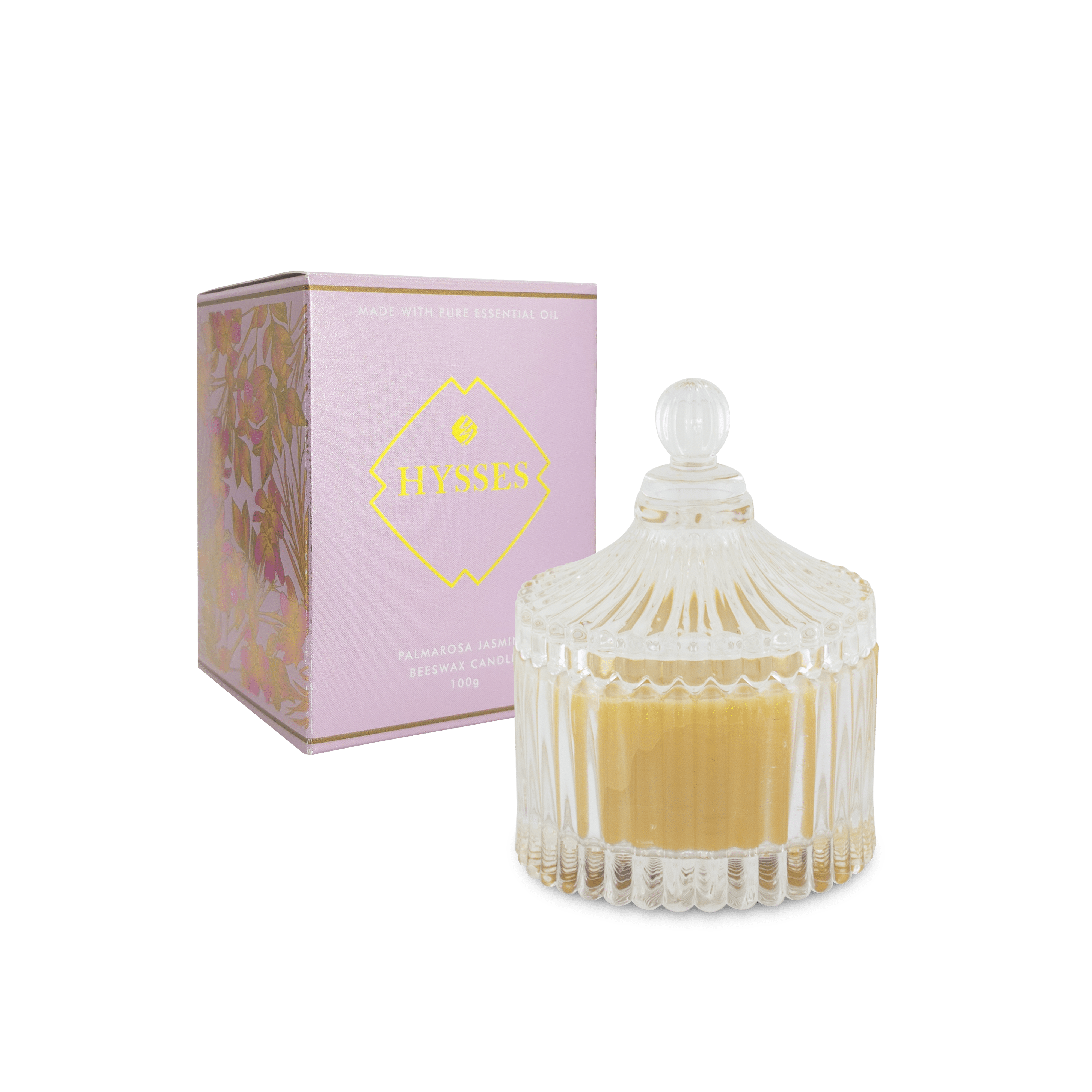 Hysses Singapore Home & Scent 100g / Wicks Beeswax Candle Palmarosa Jasmine