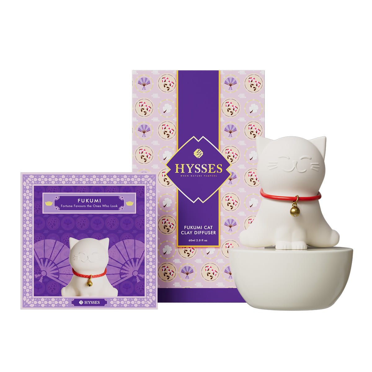 Hysses Singapore Home & Scent Clay Diffuser Fukumi Cat