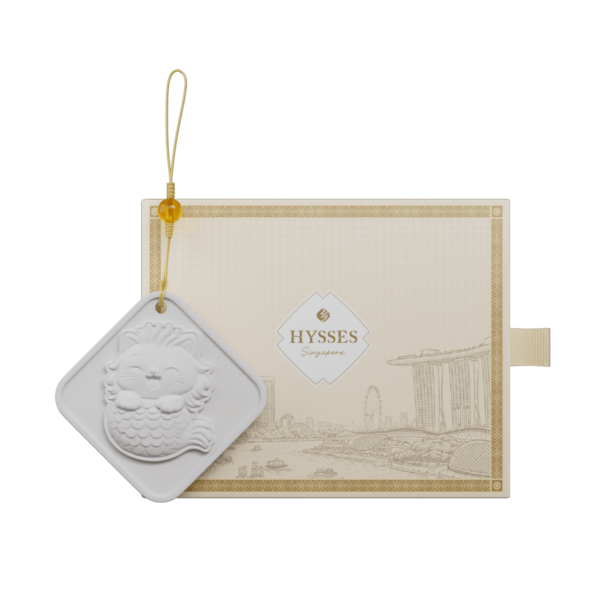 Hysses Singapore Home & Scent Gift Set Of 2, Tasek Mercat Clay Charm & Essential Oil, Orchid Ambrette, 2ml