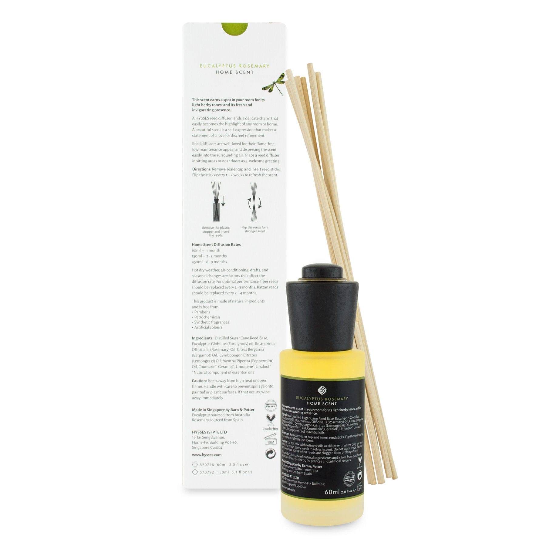 Hysses Singapore Home & Scent Home Scent Reed Diffuser Eucalyptus Rosemary