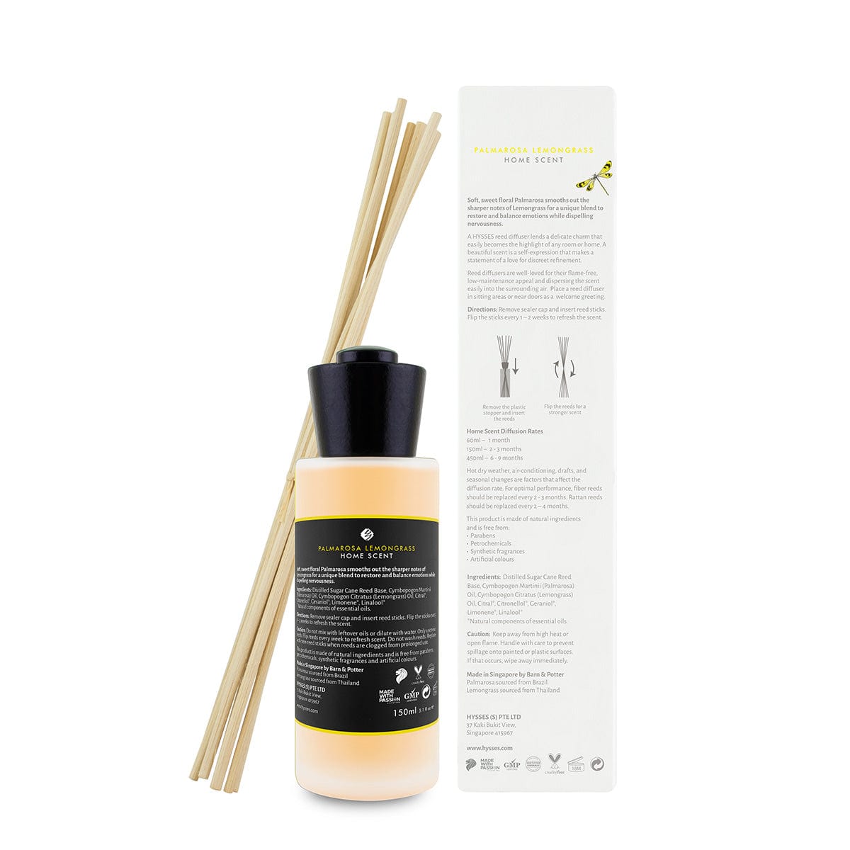 Hysses Singapore Home & Scent Home Scent Reed Diffuser Palmarosa Lemongrass