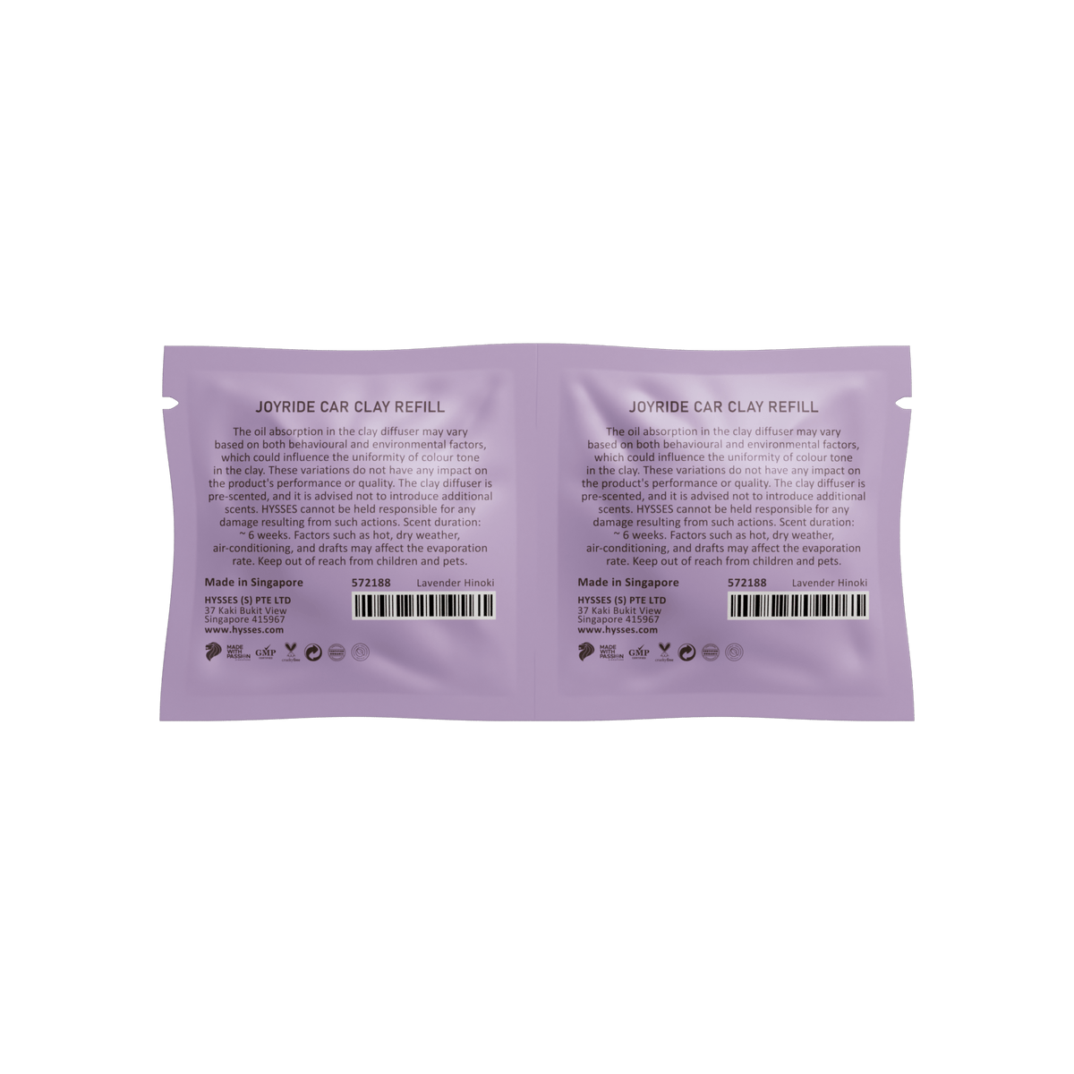 Hysses Singapore Home & Scent Joyride Car Clay Refill, Lavender Hinoki
