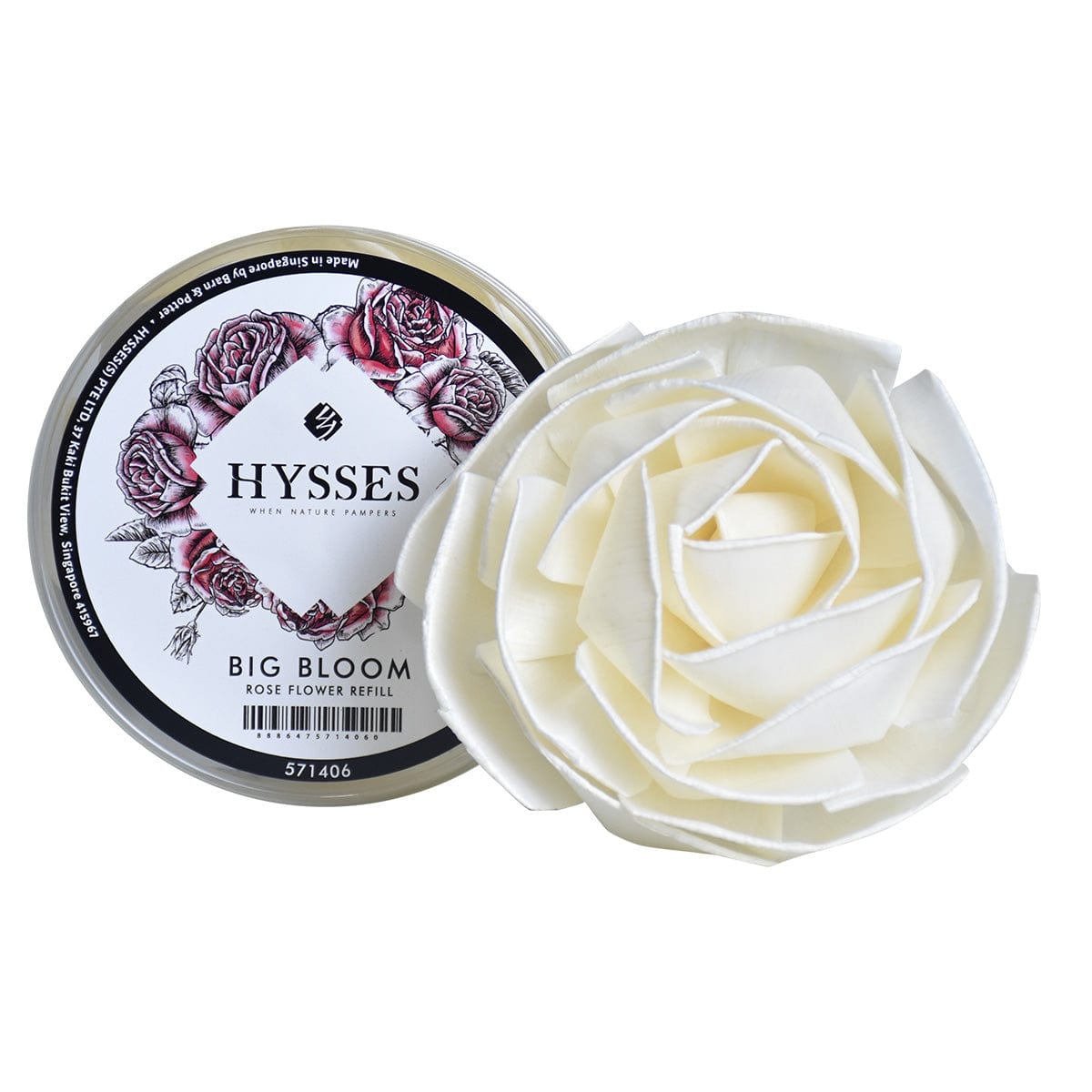 Hysses Singapore Home & Scent Solar Flower Diffuser Refill - Rose Big Bloom