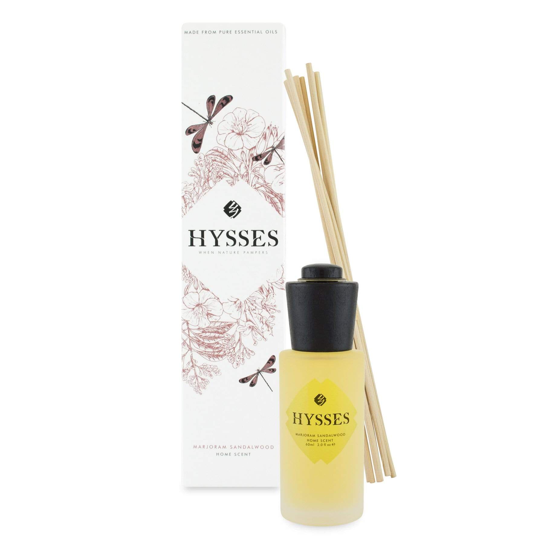 Hysses Home Scents 60ml Home Scent Reed Diffuser Marjoram Sandalwood