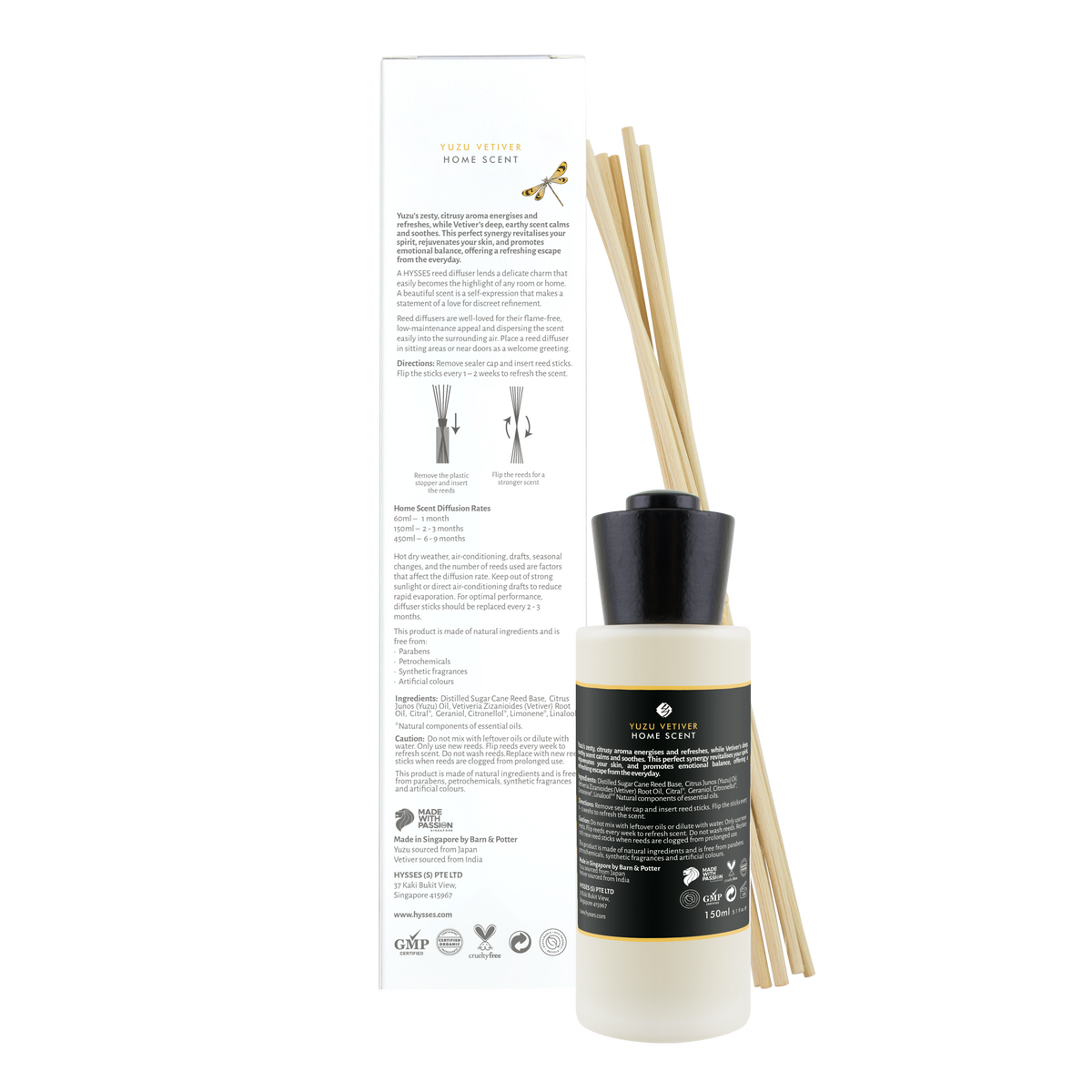 Home Scent Reed Diffuser Yuzu Vetiver