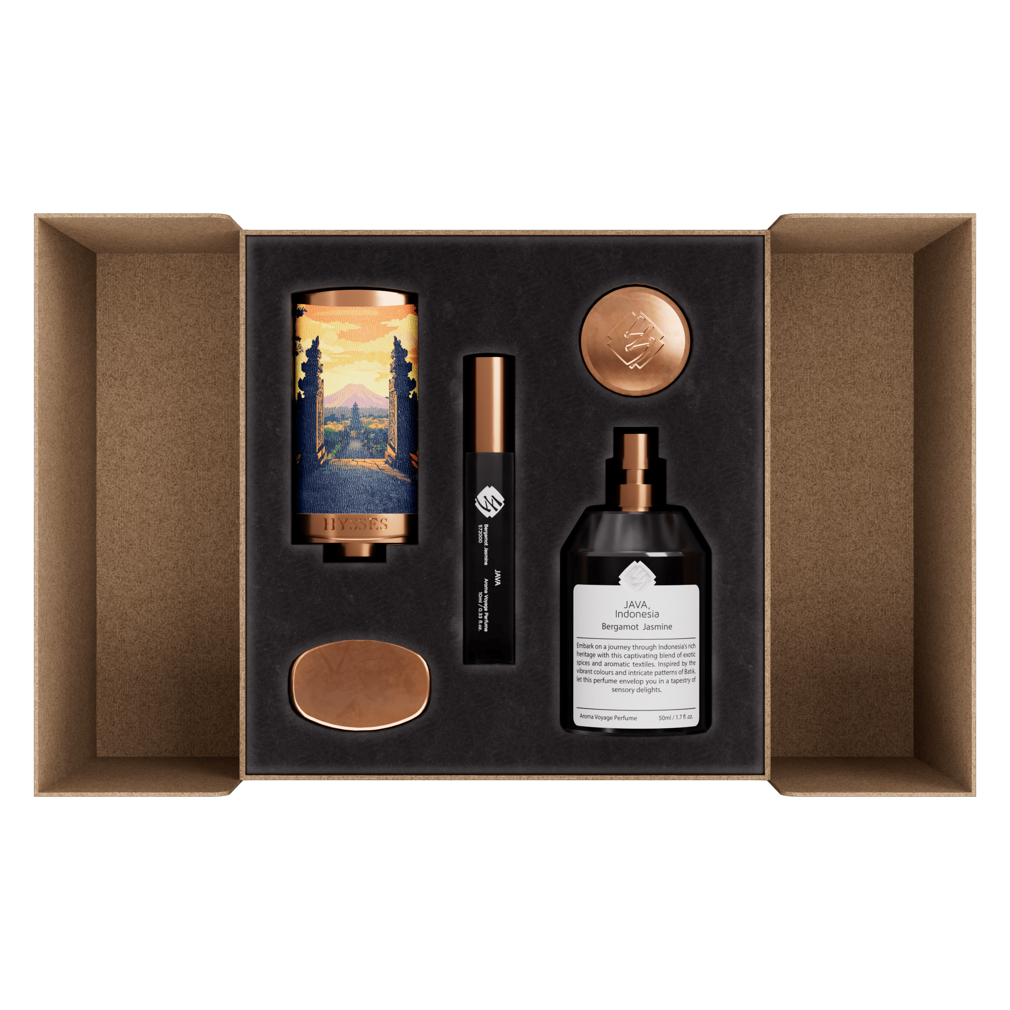 Hysses Singapore Body Aroma Voyage Perfume Set, Java Indonesia