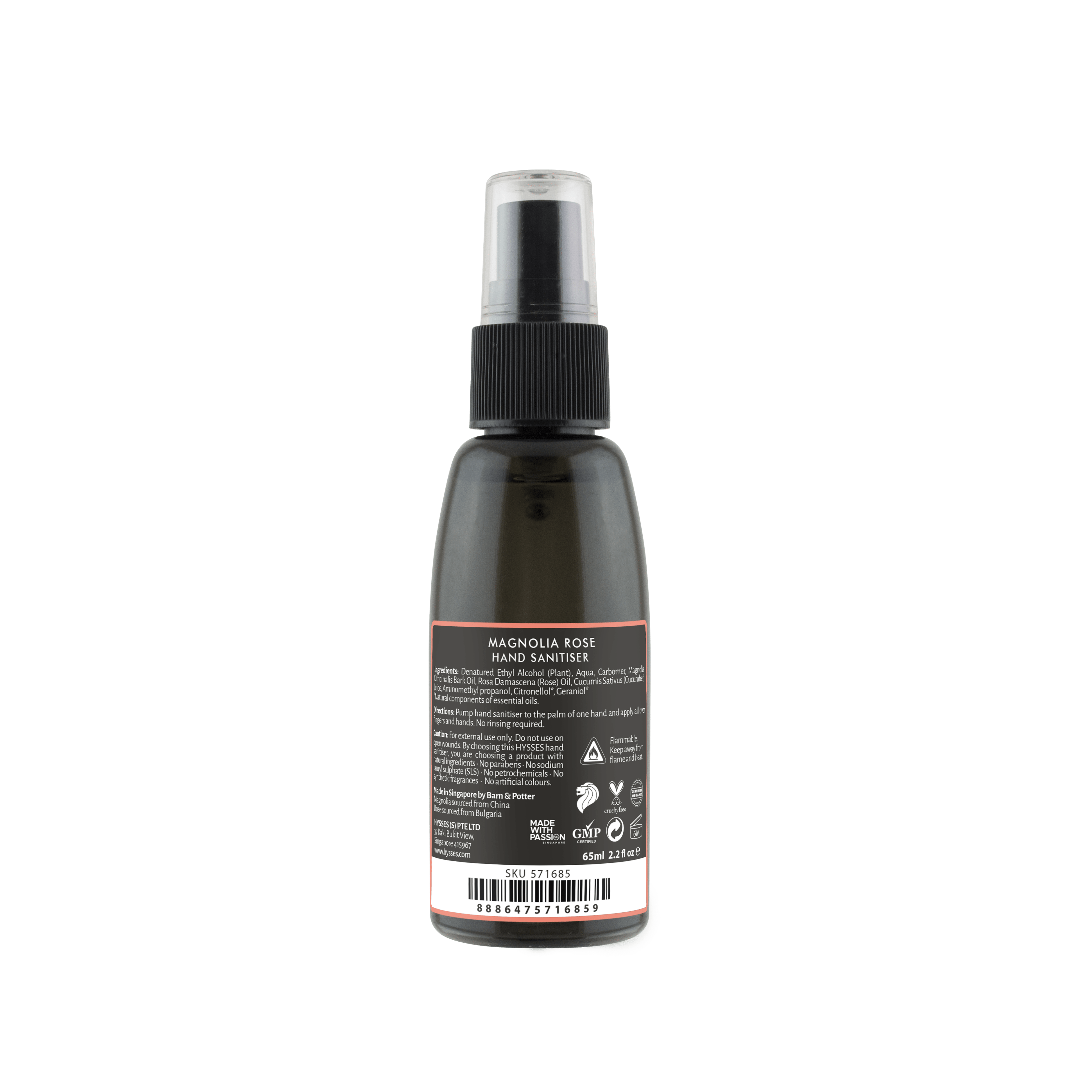 Hysses Singapore Body Care Hand Sanitiser Magnolia Rose R