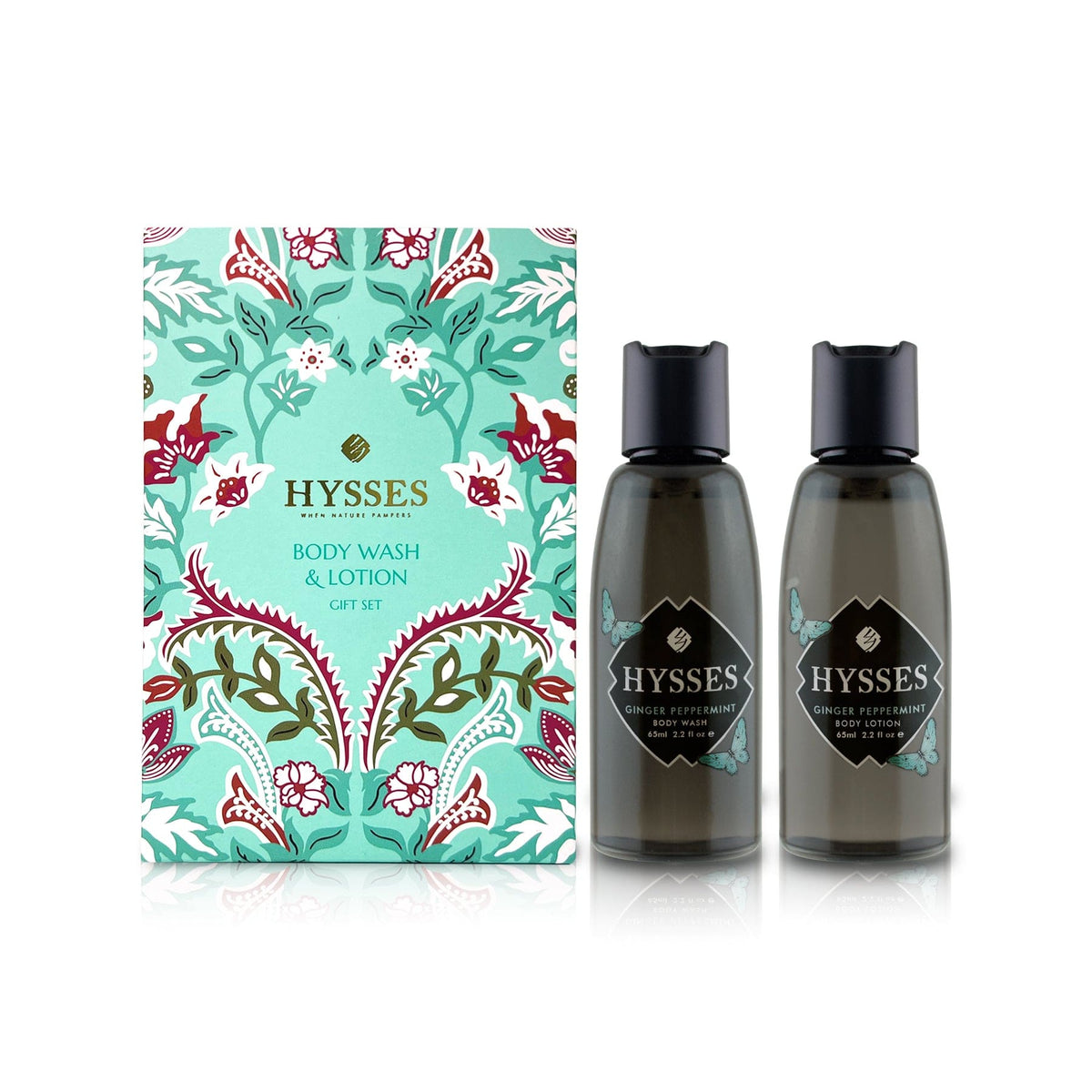 Hysses Body Care Ginger Peppermint Travel Gift Set (Body Wash &amp; Body Lotion), Ginger Peppermint