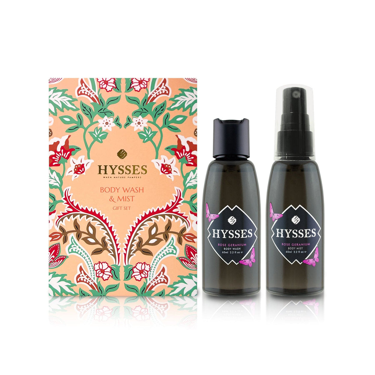 Hysses Body Care Lemongrass Travel Gift Set (Body Wash &amp; Body Mist) Lemongrass