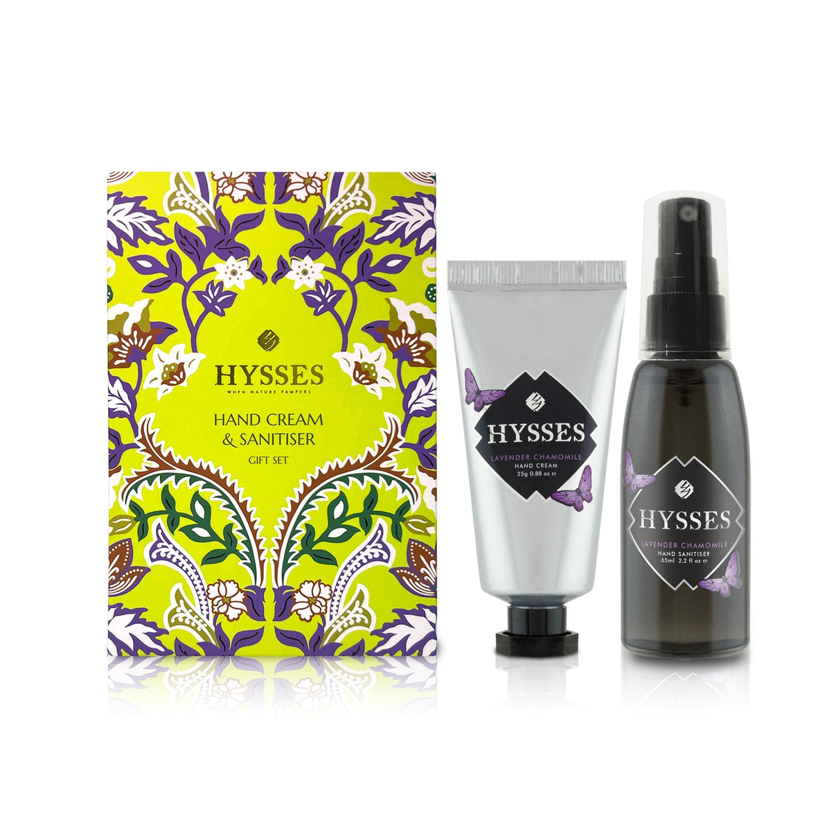 Hysses Body Care Lavender Chamomile Travel Gift Set (Hand Cream &amp; Hand Sanitiser)