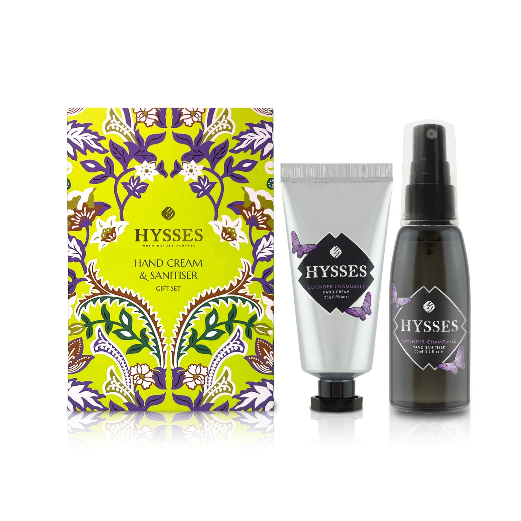 Hysses Body Care Lavender Chamomile Travel Gift Set (Hand Cream & Hand Sanitiser) Lavender Chamomile