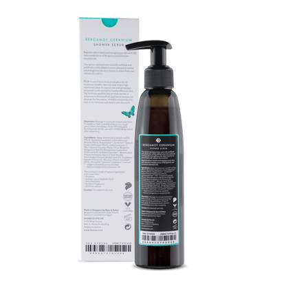 Hysses Singapore Body 220ml Shower Scrub Bergamot Geranium