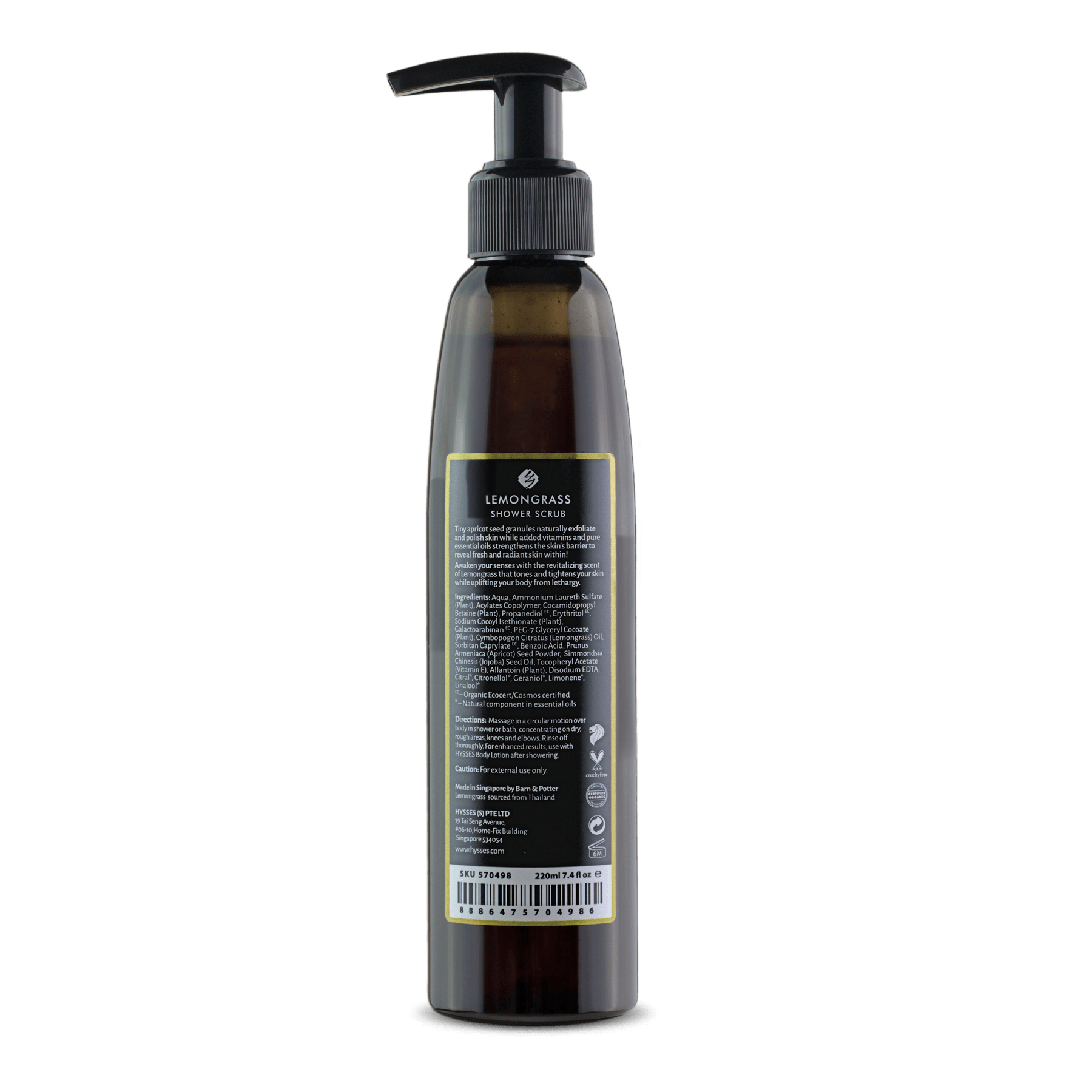 Hysses Singapore Body 220ml Shower Scrub Lemongrass