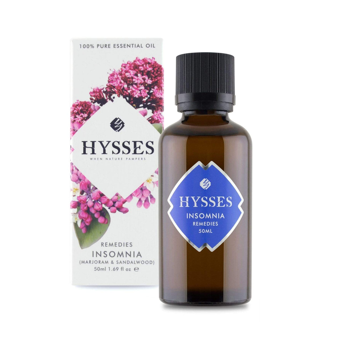 Hysses Essential Oil 50ml Remedies, Insomnia (Marjoram &amp; Sandalwood)