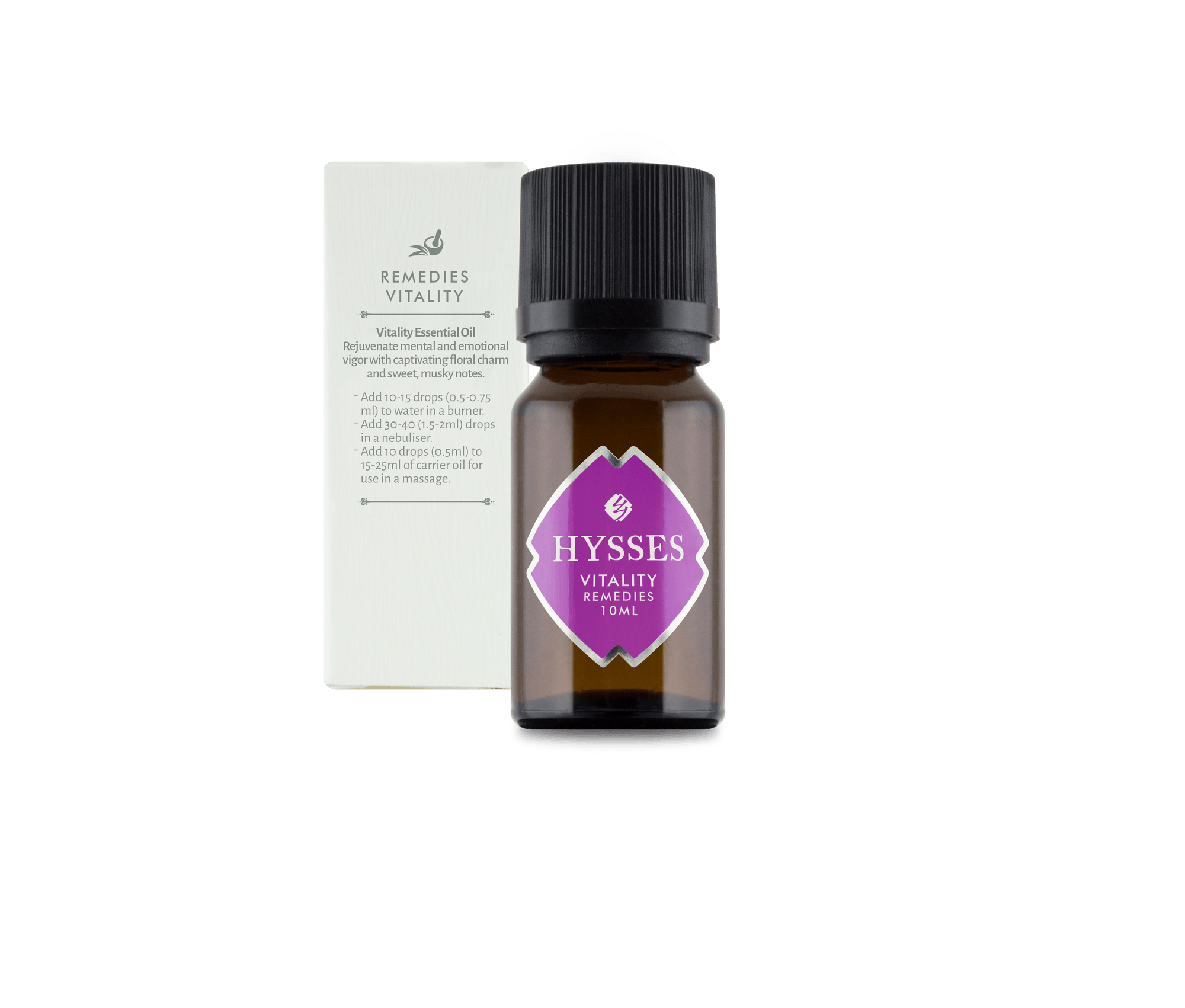 Hysses Essential Oil 10ml Remedies, Vitality (Orchid Ambrette)