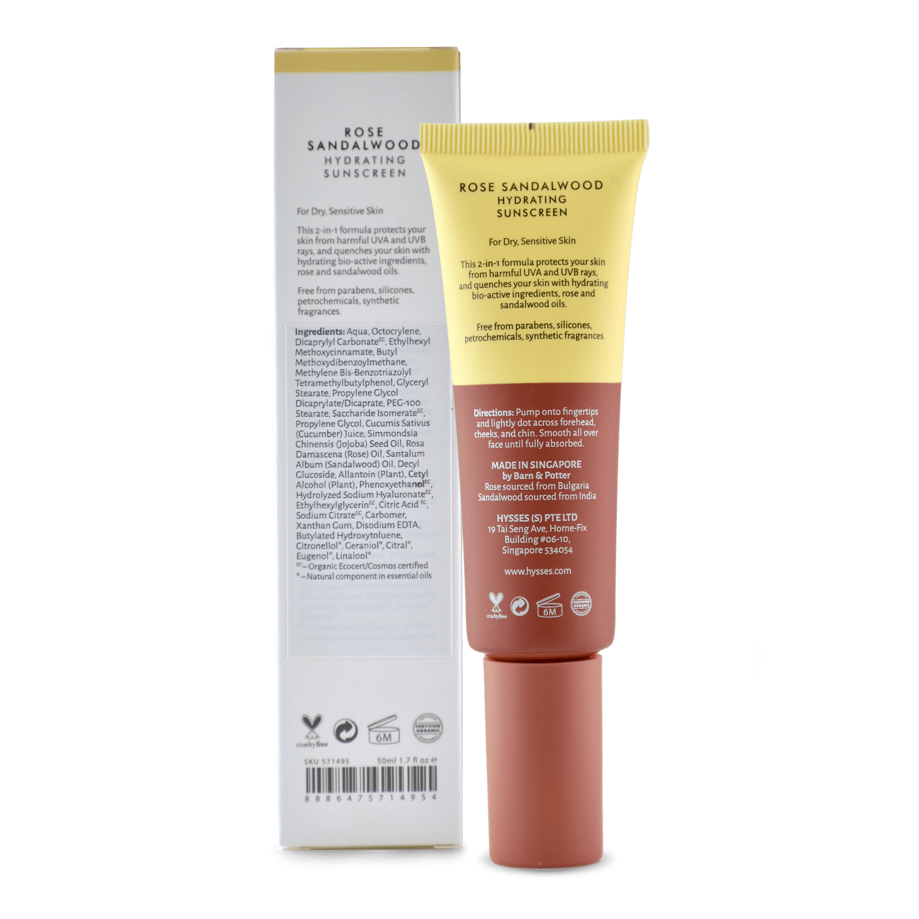 Hysses Singapore Face Care Hydrating Sunscreen Rose Sandalwood SPF 40 / PA++ R