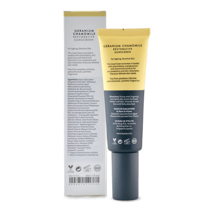 Hysses Singapore Face Care Restorative Sunscreen Geranium Chamomile SPF 40 / PA++ R