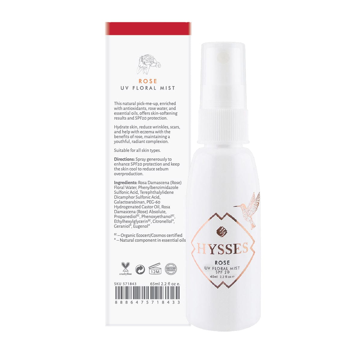 Hysses Singapore Face Care UV Floral Mist Rose SPF20 R