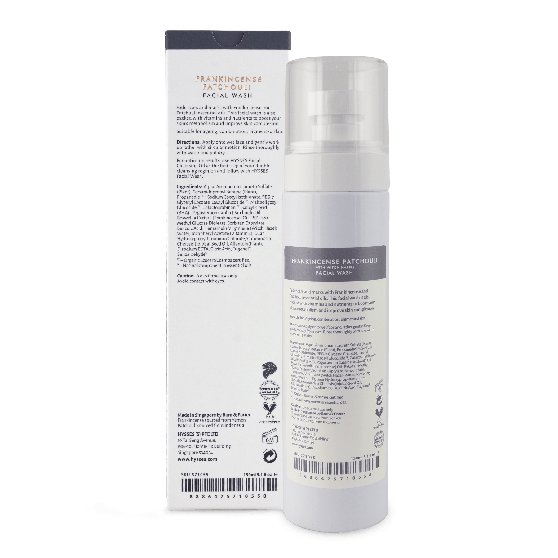 Hysses Singapore Face Facial Wash Frankincense Patchouli
