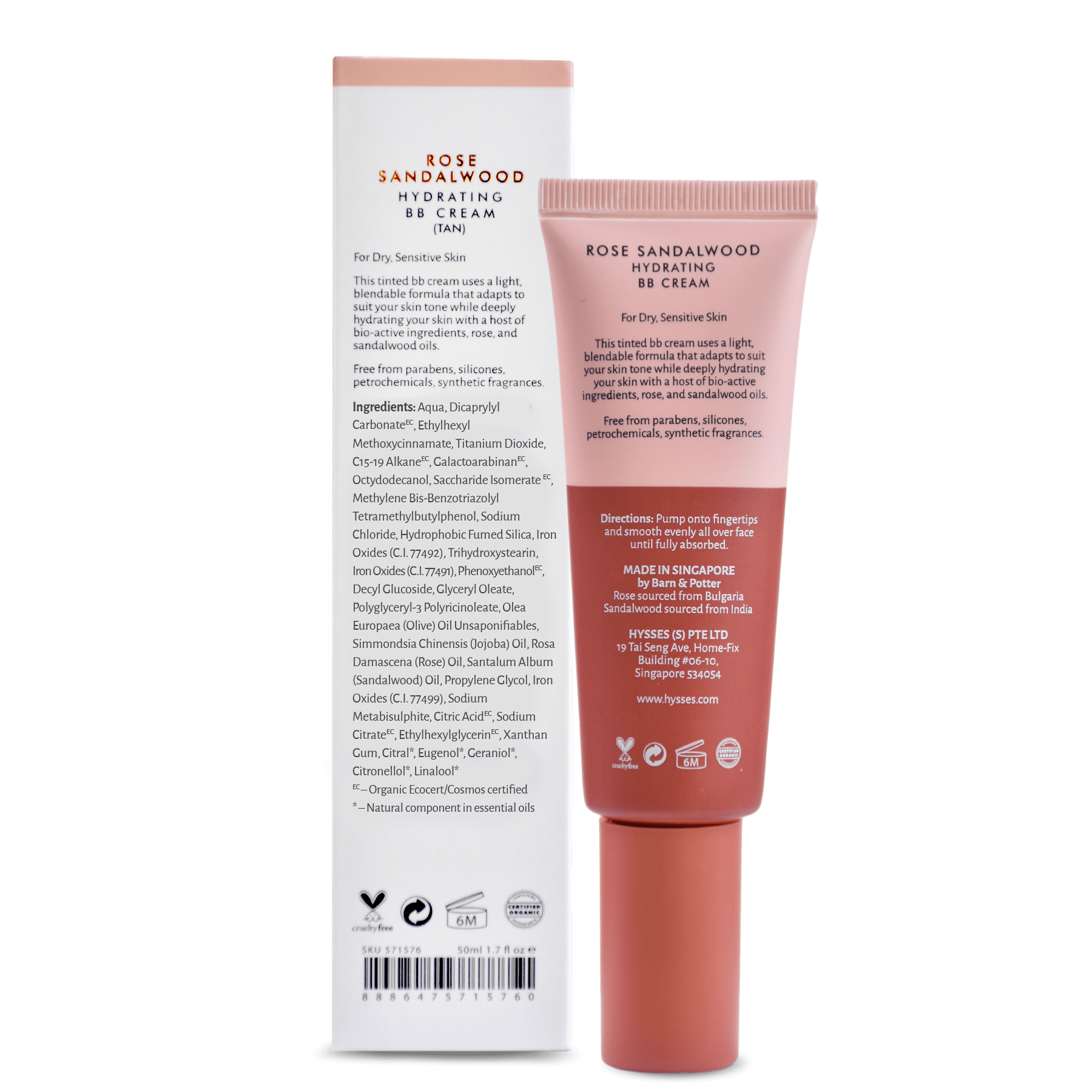 Hysses Singapore Face Hydrating BB Cream Rose Sandalwood SPF20