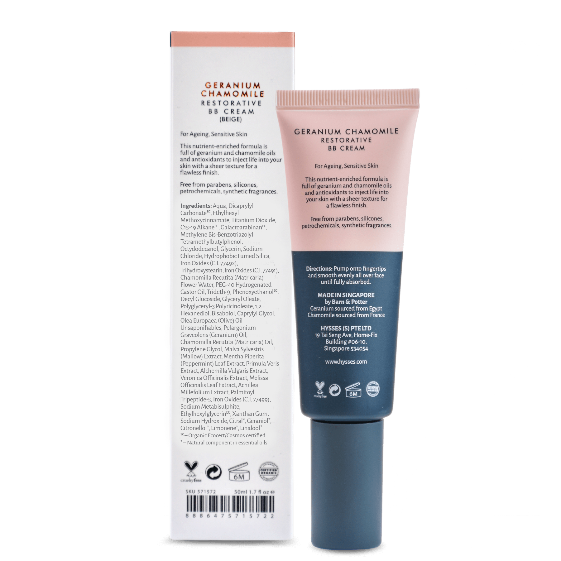 Hysses Singapore Face Restorative BB Cream Geranium Chamomile SPF20