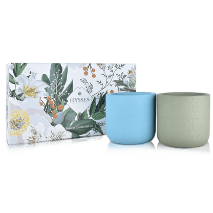 Hysses Singapore Gifts Gift Set Of 2 Beeswax Candles, Lemongrass & Palmarosa Jasmine, 150g