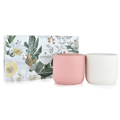 Hysses Singapore Gifts Gift Set Of 2 Beeswax Candles, & Rose Geranium, 150g Lavender
