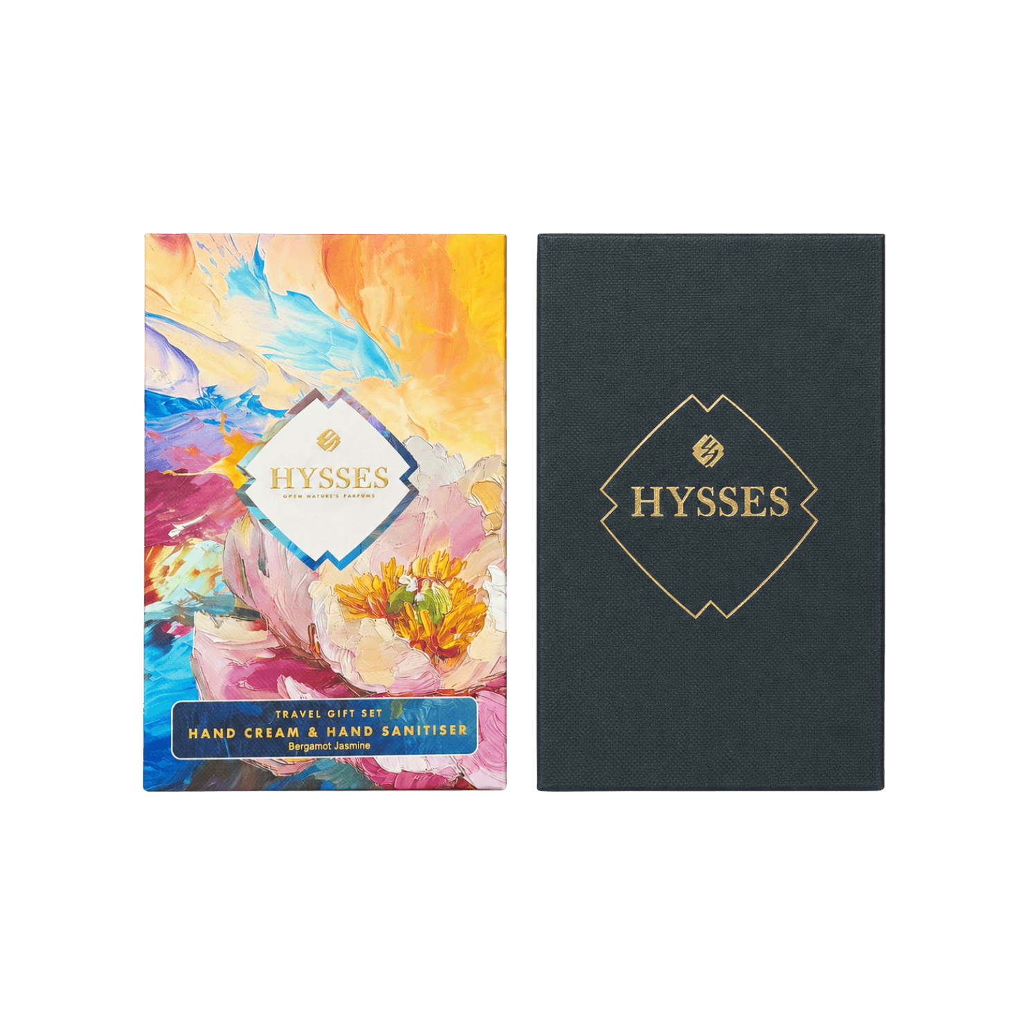 Hysses Gifts Gift Set Of 2 Hand Cream & Sanitiser, Bergamot Jasmine, 25g/65ml