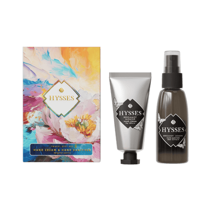 Hysses Gifts Gift Set Of 2 Hand Cream & Sanitiser, Bergamot Jasmine, 25g/65ml