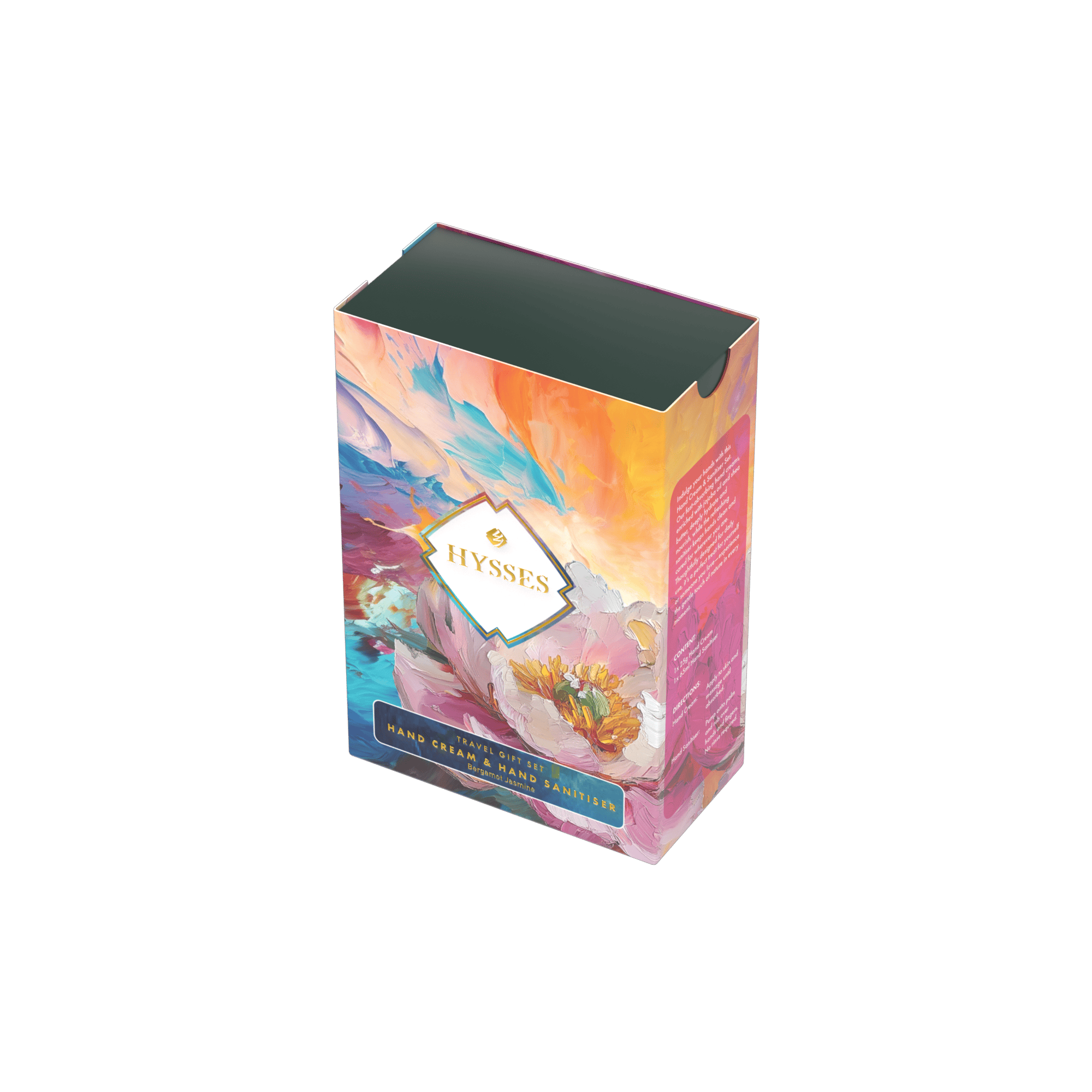 Hysses Gifts Gift Set Of 2 Hand Cream & Sanitiser, Bergamot Jasmine, 25g/65ml