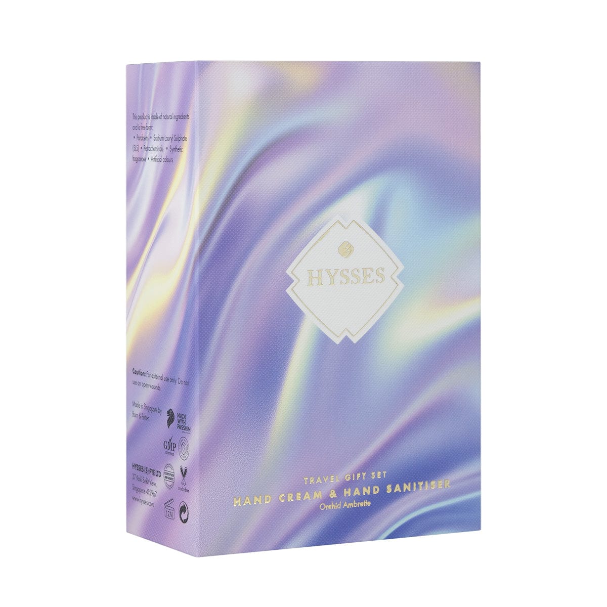 Hysses Gifts Gift Set Of 2 Hand Cream & Sanitiser, Orchid Ambrette, 25g/65ml