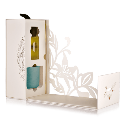 Hysses Singapore Gifts Gift Set Of 2 Home Scent & Beeswax Candle Lemongrass, 60ml/150g