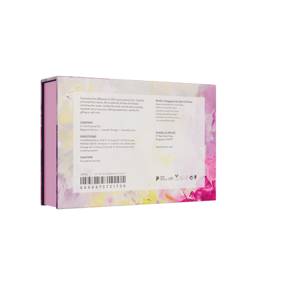 Hysses Singapore Gifts Gift Set of 3 Essential Oils, 5ml (Lavender Orange, Osmanthus Yuzu & Bergamot Hibiscus)