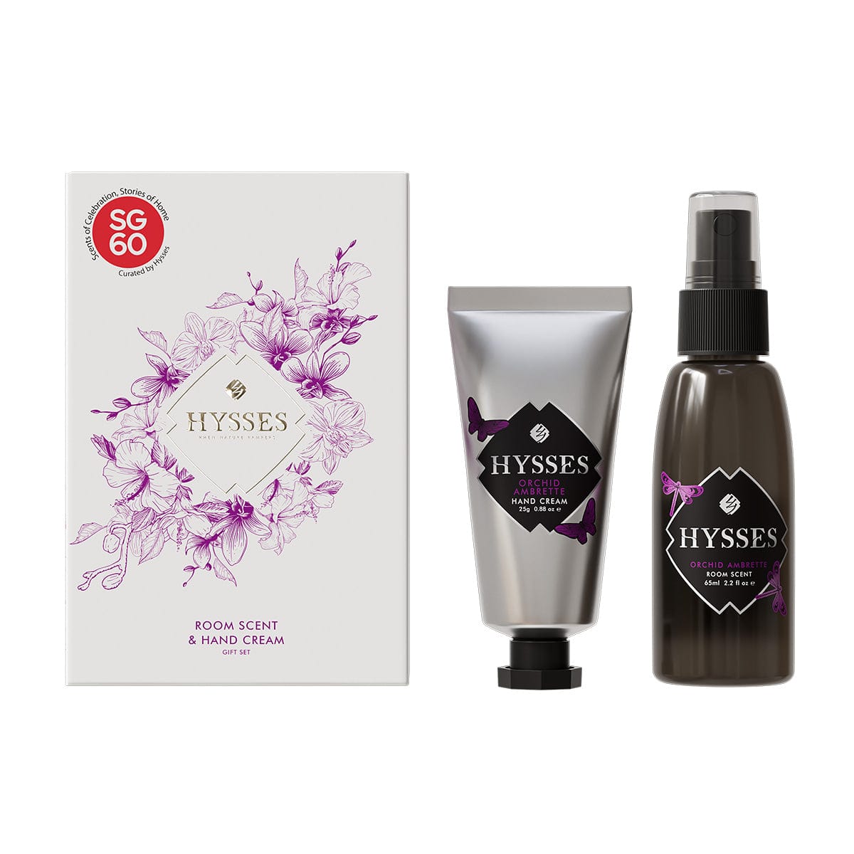 Hysses Singapore Gifts SG60 Special - Gift Set Of 2 Hand Cream & Room Scent, Orchid Ambrette