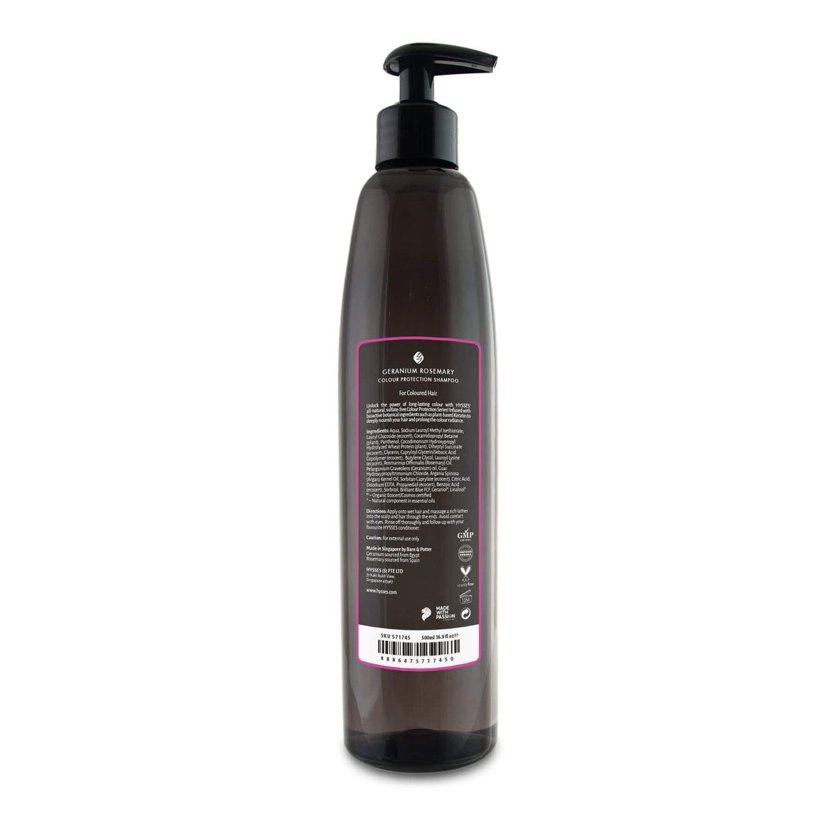 Hysses Hair Care Colour Protection Shampoo, Geranium Rosemary