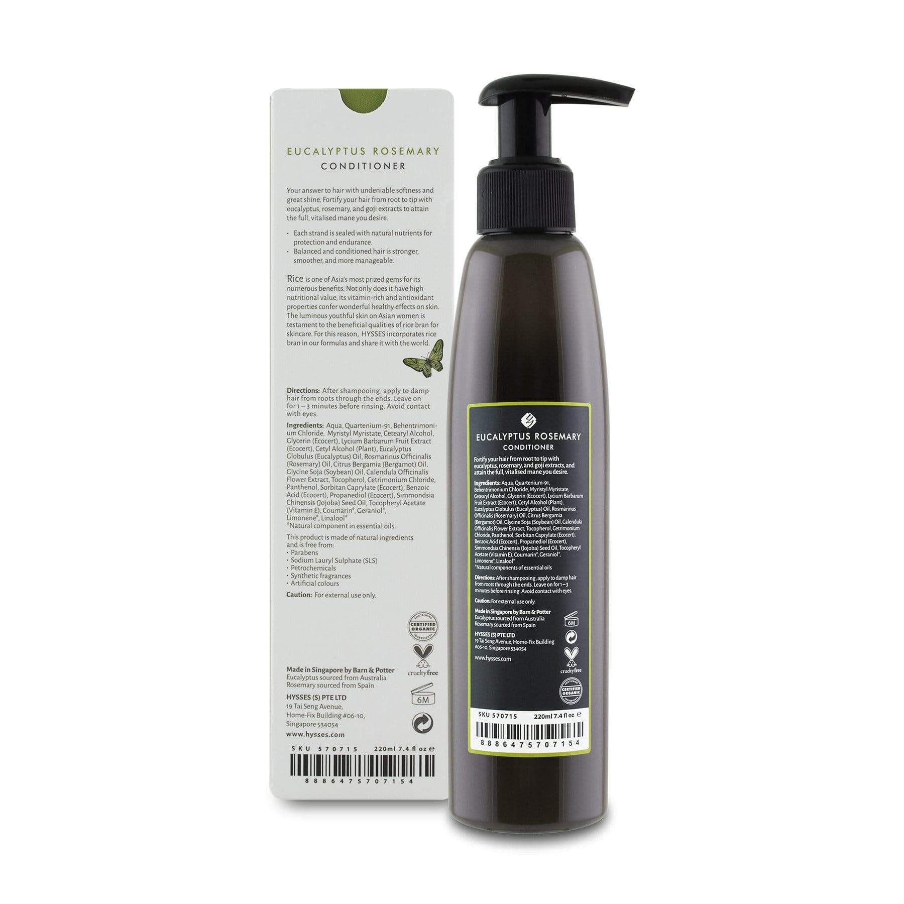 Hysses Hair Care 220ml Conditioner Eucalyptus Rosemary, 220ml