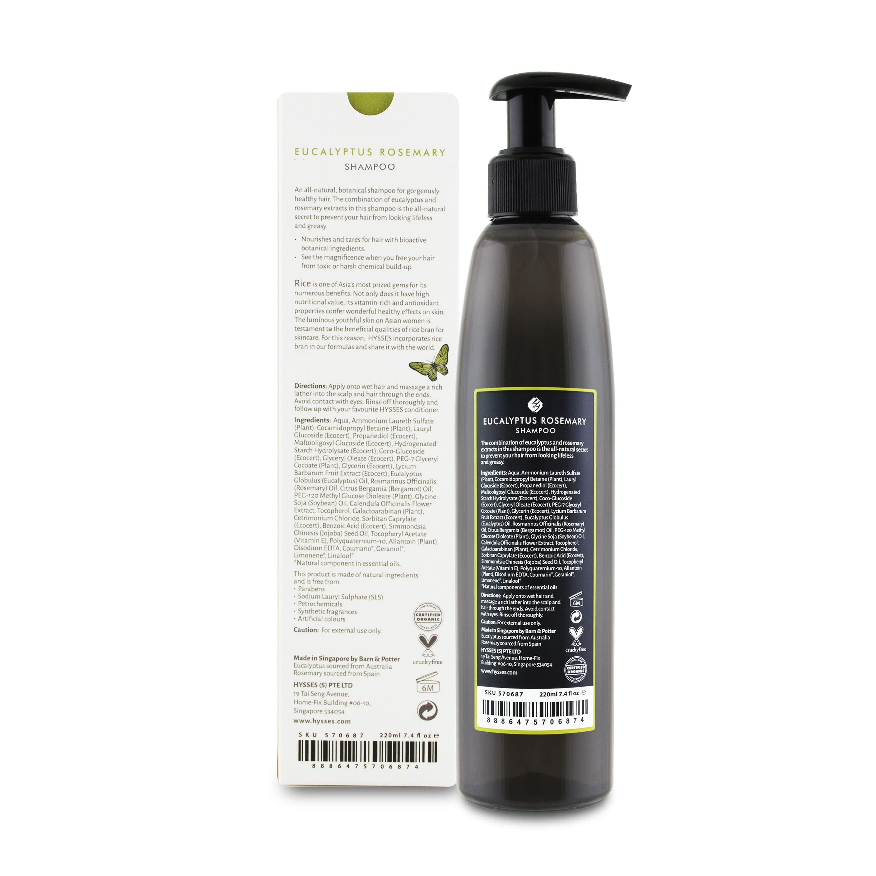 Hysses Singapore Hair Shampoo, Eucalyptus Rosemary