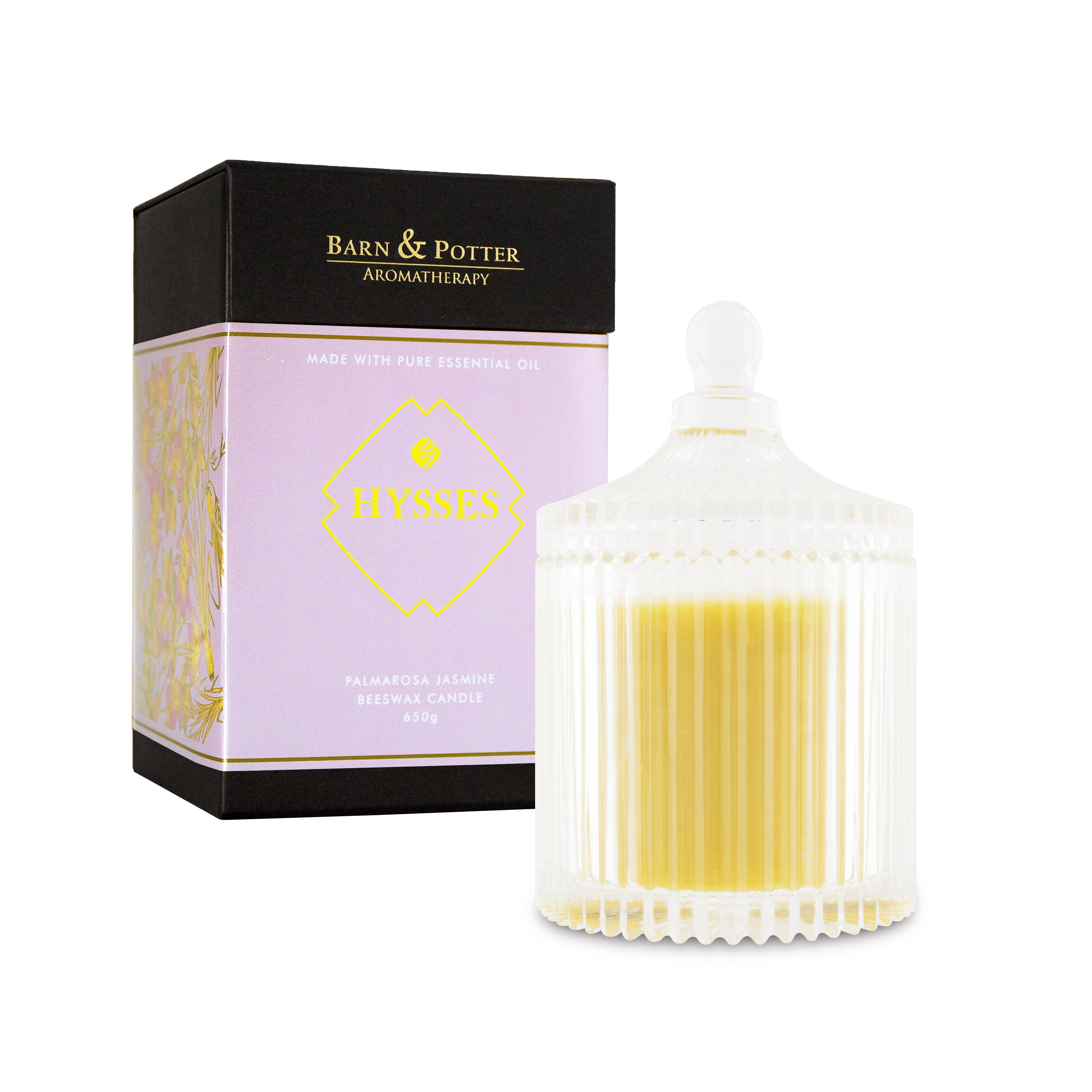 Hysses Singapore Home & Scent 650g / Wicks Beeswax Candle Palmarosa Jasmine