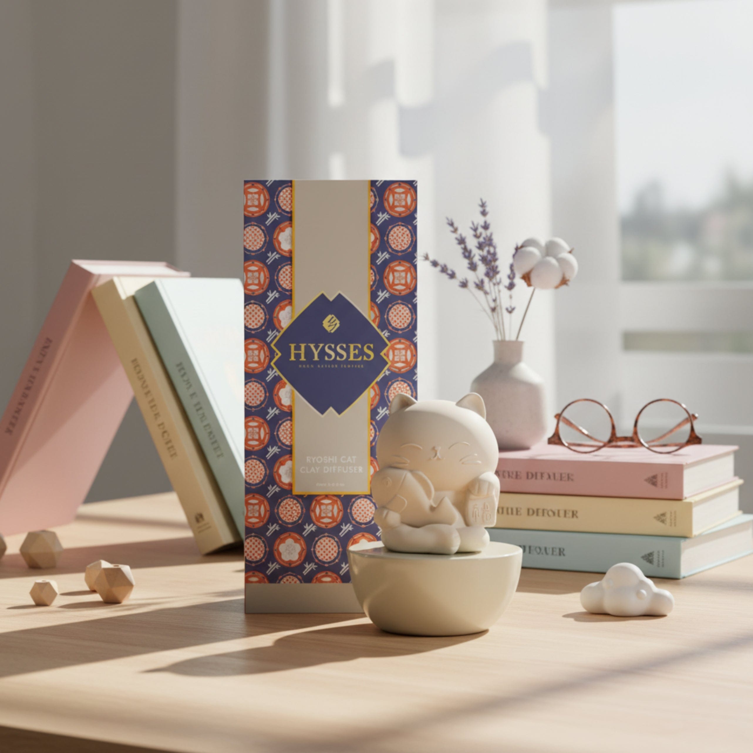 Hysses Singapore Home & Scent Clay Diffuser Ryoshi Cat